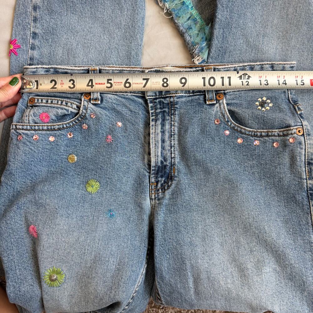 Gap, Light Blue, Patchwork, Fringed Hem, Boot Cut… - image 8